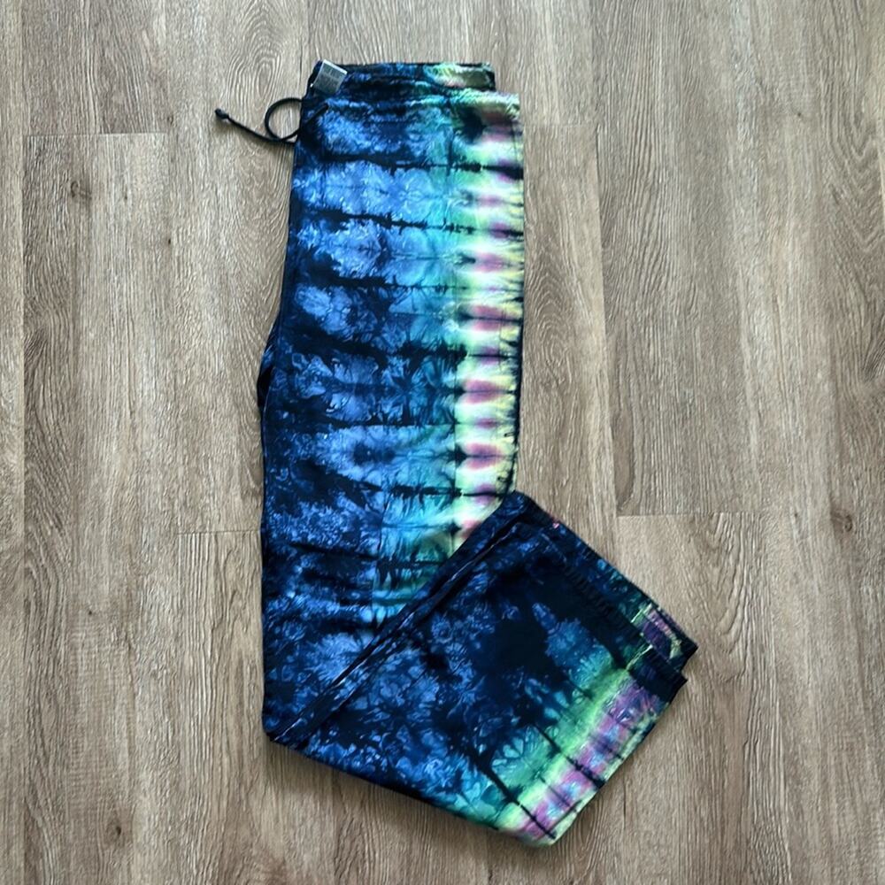 Vintage Lucky Brand Batik Tie-Dye Wide Leg Pants Size‎ Medium Loose Fit